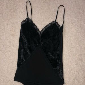 Zara black velvet/lace bodysuit